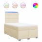 Preview: Boxspringbett mit Matratze Creme 120x200 cm Stoff