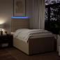 Preview: Boxspringbett mit Matratze Creme 120x200 cm Stoff