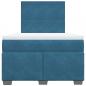 Preview: Boxspringbett mit Matratze Blau 120x200 cm Samt