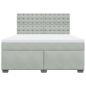 Preview: Boxspringbett mit Matratze Hellgrau 180x200 cm Samt