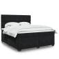 Preview: ARDEBO.de - Boxspringbett mit Matratze Schwarz 180x200 cm Samt