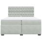 Preview: Boxspringbett mit Matratze Hellgrau 200x200 cm Samt