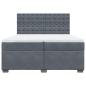 Preview: Boxspringbett mit Matratze Dunkelgrau 200x200 cm Samt