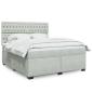 Preview: ARDEBO.de - Boxspringbett mit Matratze Hellgrau 180x200 cm Samt
