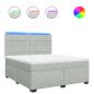 Preview: Boxspringbett mit Matratze Hellgrau 180x200 cm Samt