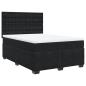 Preview: Boxspringbett mit Matratze Schwarz 140x200 cm Samt