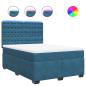 Preview: ARDEBO.de - Boxspringbett mit Matratze Blau 140x200 cm Samt