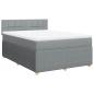 Preview: Boxspringbett mit Matratze Hellgrau 160x200 cm Stoff