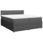 Preview: Boxspringbett mit Matratze Dunkelgrau 200x200 cm Stoff