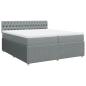 Preview: Boxspringbett mit Matratze Hellgrau 200x200 cm Stoff