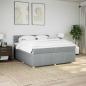 Preview: Boxspringbett mit Matratze Hellgrau 200x200 cm Stoff