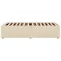 Preview: Bettgestell ohne Matratze Creme 100x200 cm Stoff