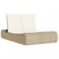 Preview: Doppel-Sonnenliege mit Auflagen Beige Poly Rattan