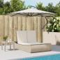 Preview: Doppel-Sonnenliege mit Auflagen Beige Poly Rattan
