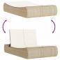 Preview: Doppel-Sonnenliege mit Auflagen Beige Poly Rattan