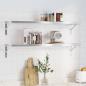 Preview: ARDEBO.de - Wandregale 2 Stk. 100x23,5x3 cm Silbern Edelstahl