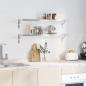 Preview: Wandregale 2 Stk. 100x23,5x3 cm Silbern Edelstahl