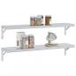 Preview: Wandregale 2 Stk. 100x23,5x3 cm Silbern Edelstahl