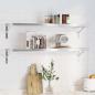 Preview: Wandregale 2 Stk. 100x23,5x3 cm Silbern Edelstahl