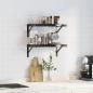 Preview: Wandregale 2 Stk. 50x30 cm Schwarz Edelstahl