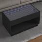 Preview: ARDEBO.de - Couchtisch mit Infinity-LED Schwarz 90x50x50 cm