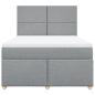 Preview: Boxspringbett mit Matratze Hellgrau 140x190 cm Stoff