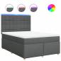 Preview: Boxspringbett mit Matratze Dunkelgrau 140x200 cm Stoff