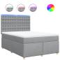 Preview: Boxspringbett mit Matratze Hellgrau 140x190 cm Stoff