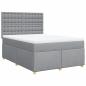 Preview: Boxspringbett mit Matratze Hellgrau 140x190 cm Stoff