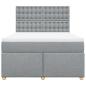 Preview: Boxspringbett mit Matratze Hellgrau 140x190 cm Stoff