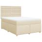 Preview: Boxspringbett mit Matratze Creme 160x200 cm Stoff