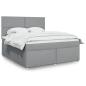 Preview: ARDEBO.de - Boxspringbett mit Matratze Hellgrau 180x200 cm Stoff