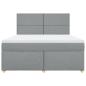 Preview: Boxspringbett mit Matratze Hellgrau 180x200 cm Stoff