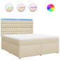 Preview: Boxspringbett mit Matratze Creme 180x200 cm Stoff
