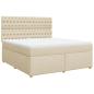 Preview: Boxspringbett mit Matratze Creme 180x200 cm Stoff