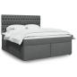 Preview: ARDEBO.de - Boxspringbett mit Matratze Dunkelgrau 180x200 cm Stoff
