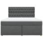 Preview: Boxspringbett mit Matratze Dunkelgrau 180x200 cm Stoff