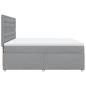 Preview: Boxspringbett mit Matratze Hellgrau 200x200 cm Stoff