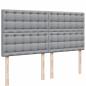 Preview: Boxspringbett mit Matratze Hellgrau 200x200 cm Stoff