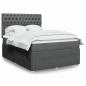 Preview: ARDEBO.de - Boxspringbett mit Matratze Dunkelgrau 160x200 cm Stoff