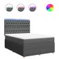 Preview: Boxspringbett mit Matratze Dunkelgrau 160x200 cm Stoff