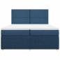Preview: Boxspringbett mit Matratze Blau 200x200 cm Stoff