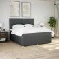 Preview: ARDEBO.de - Boxspringbett mit Matratze Dunkelgrau 180x200 cm Stoff