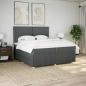Preview: ARDEBO.de - Boxspringbett mit Matratze Dunkelgrau 200x200 cm Stoff