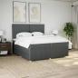 Preview: Boxspringbett mit Matratze Dunkelgrau 200x200 cm Stoff
