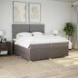 Preview: ARDEBO.de - Boxspringbett mit Matratze Taupe 200x200 cm Stoff