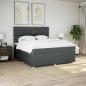 Preview: ARDEBO.de - Boxspringbett mit Matratze Dunkelgrau 180x200 cm Stoff