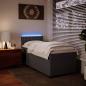 Preview: Boxspringbett mit Matratze Grau 80x200 cm Kunstleder