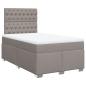 Preview: ARDEBO.de - Boxspringbett mit Matratze Taupe 120x190 cm Stoff