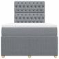 Preview: Boxspringbett mit Matratze Hellgrau 120x200 cm Stoff